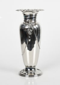 A Continental Art Nouveau Silver Plated Vase