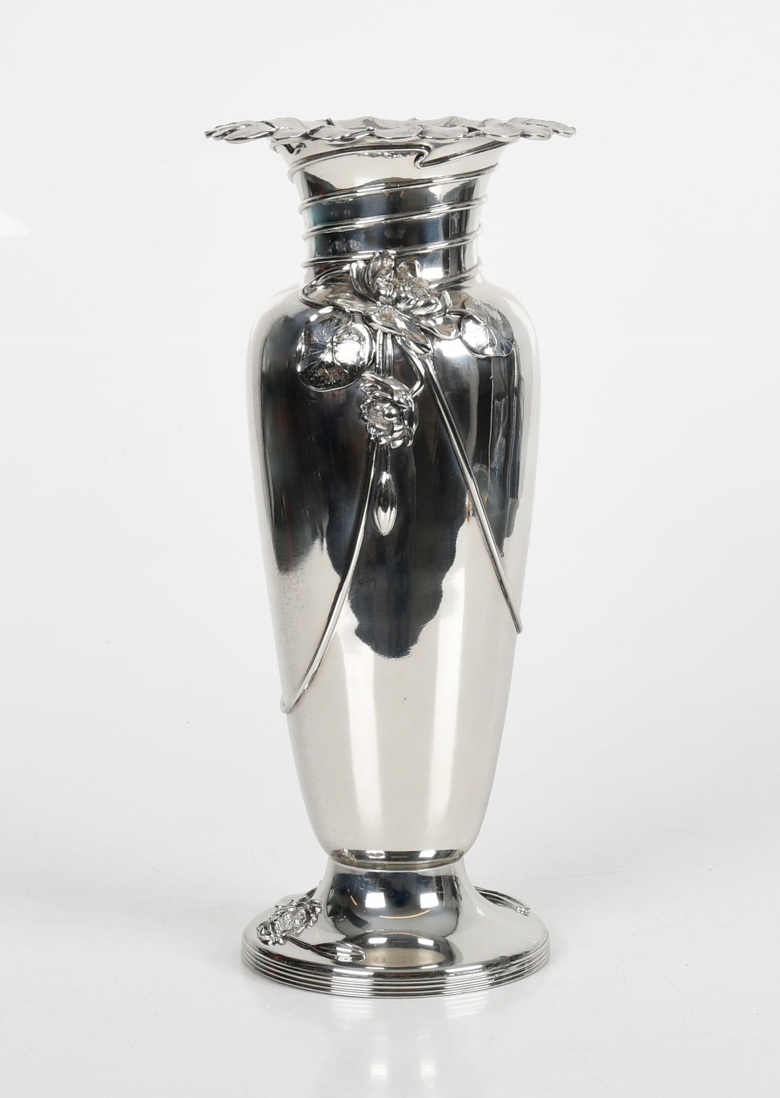 A Continental Art Nouveau Silver Plated Vase (1 of 7)