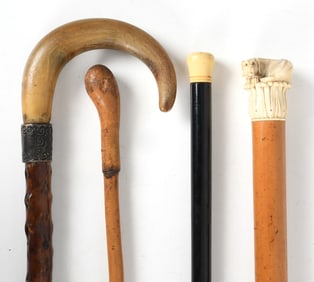A Group of Antique Walking Sticks, Canes