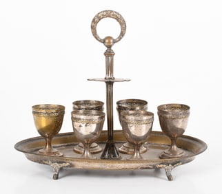 Silver Plated Egg Set, 19th Century