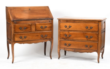 Two Louis XV Style Provincial Walnut Chests of Drawers, Bloomingdale's