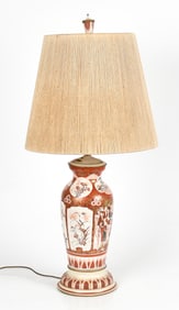 A Japanese Porcelain Kutani Lamp/Vase