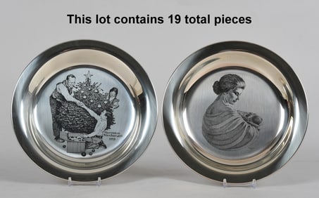 A Group of Collectible Sterling Silver Plates