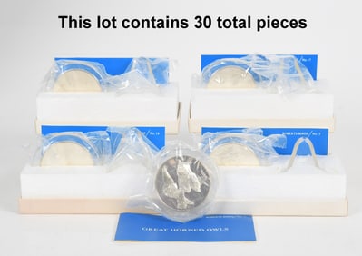 A Group of Franklin Mint Sterling Medals, Roberts Birds