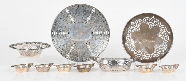 A Group of Reticulated Sterling Silver Tableware