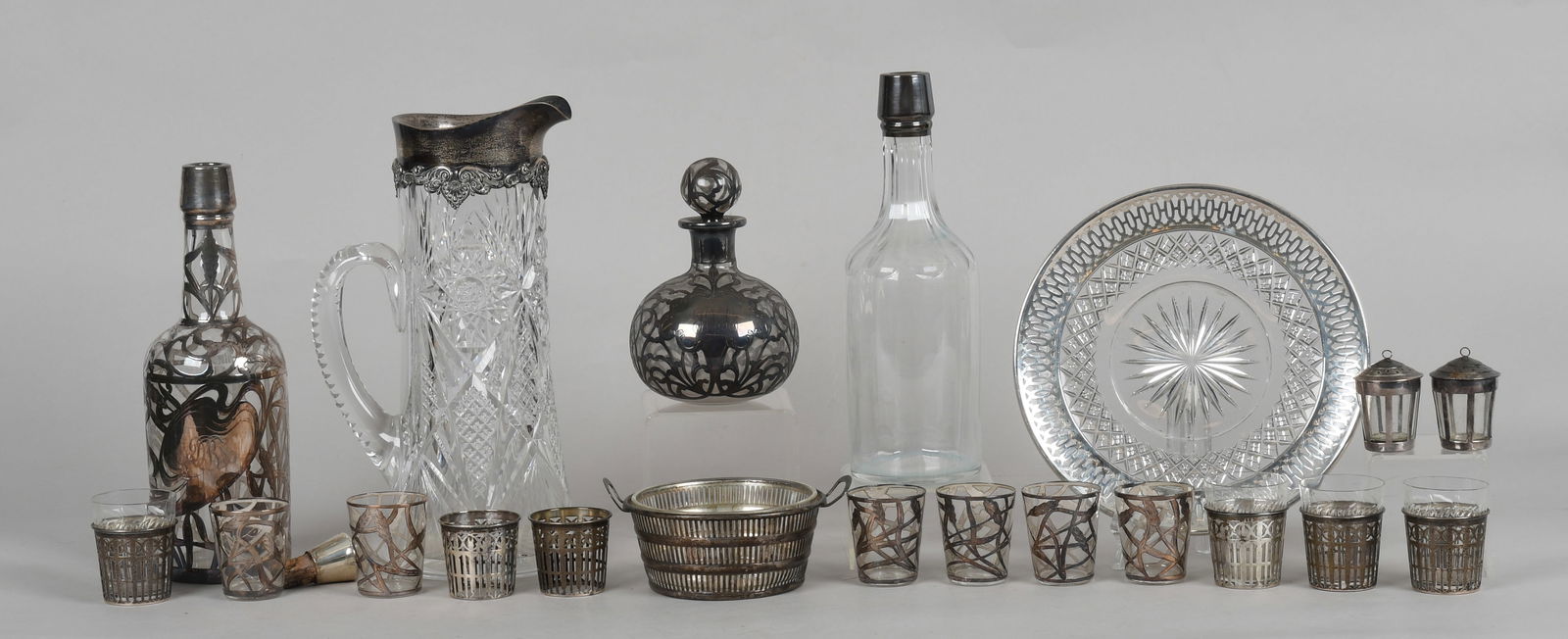 A Group of Sterling and Glass Tableware (1 of 12)
