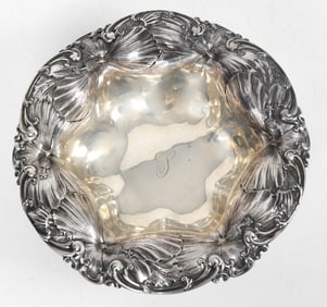 A Sterling Silver Bowl, Hibiscus Pattern, Whiting