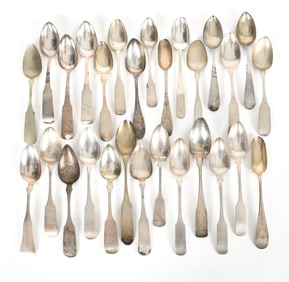 A Group of Coin Silver Table Spoons