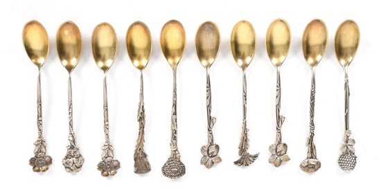A Set of Tiffany Sterling Silver Demitasse Spoons