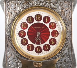 A Black Starr & Frost Travel Clock