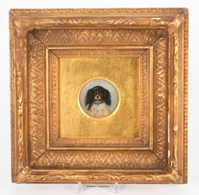 Miniature Portrait of a Spaniel, 19th Century