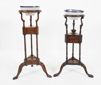 Two George III Carved Mahogany Basin Stands, Third Quarter 18th Century
