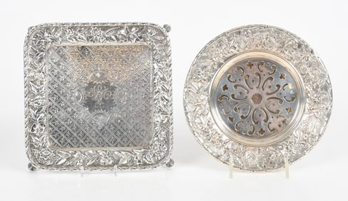 Two Pieces of Repousse Silver, Peter Krider and S. Kirk and Son