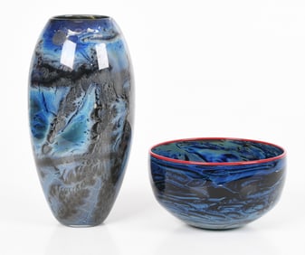 Josh Simpson (Born 1949) Two Pieces of Art Glass