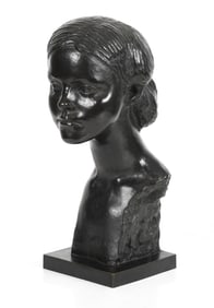 Alfredo Pina (1883 - 1966) Bronze Bust of a Woman
