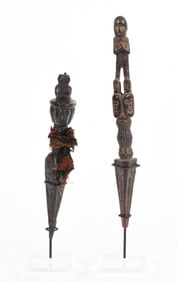 Two Antique Wooden Phurbas