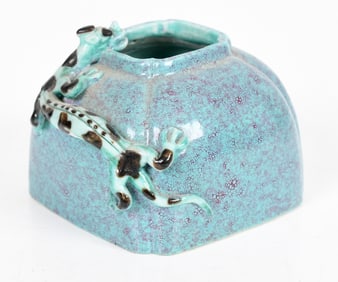 A Chinese Robin's Egg Blue Porcelain Brush Washer