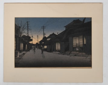 Ishiwata Koitsu, Twilight at Imamiya Street, 1932 Woodblock
