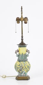 A Chinese Sancai Lamp/Vase