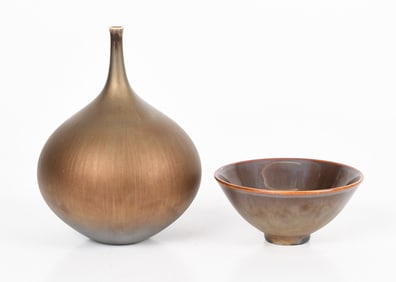 Hideaki Miyamura (Born 1955) Two Pieces of Pottery