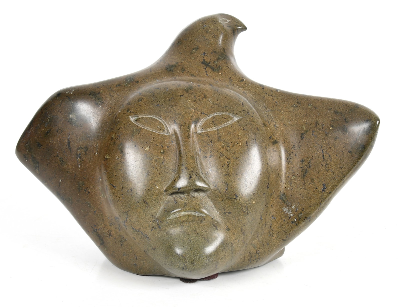 A Modern Inuit Stone Sculpture, Bird and Mask (1 of 7)