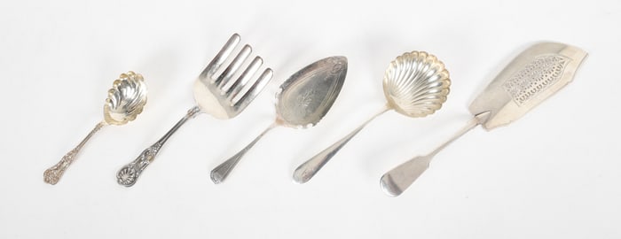 Five Sterling Silver Serving Pieces