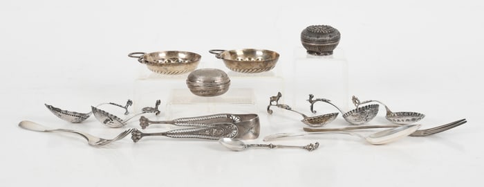 A Group of Continental Silver Including Two French Tastevins