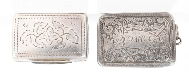 Two English Sterling Silver Vinaigrettes