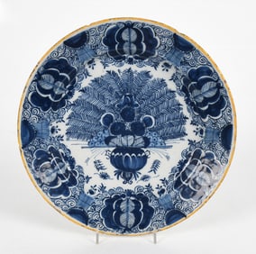 English Delftware Tin Glazed Earthenware Charger, 18th Century