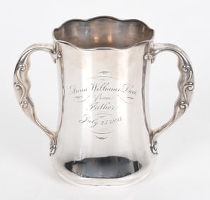 An Art Nouveau Period Sterling Silver Loving Cup