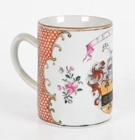 A Chinese Export Porcelain Armorial Mug, 18th Century