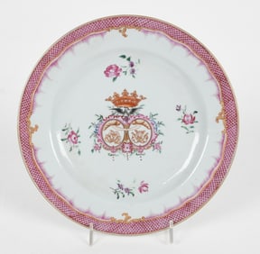Chinese Export Porcelain Armorial Plate, Fourth Quarter 18th Century
