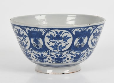 Delftware Tin Glazed Earthenware Bowl, 18th Century