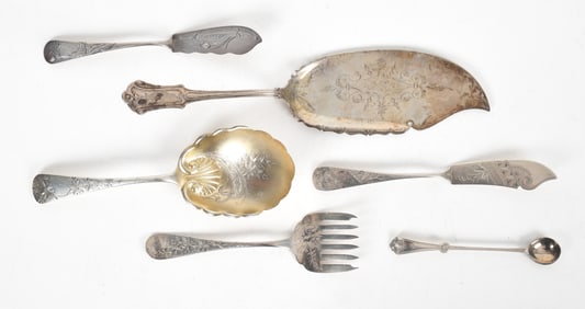 A Group of American Sterling Coin Silver Flatware