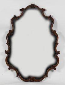 Large Rococo Style Carved Cherry Mirror, Early 20th Century