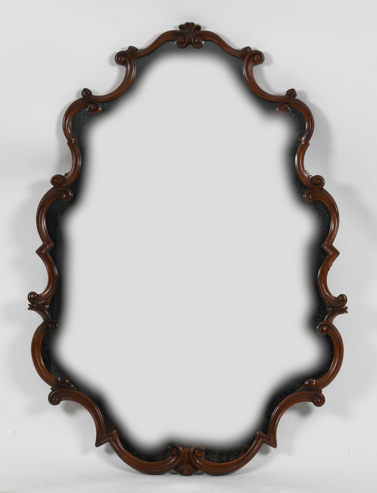 Large Rococo Style Carved Cherry Mirror, Early 20th Century (1 of 6)