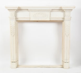 Neoclassical Style Carved Marble Fire Surround / Mantel