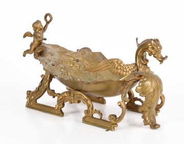 French Gilt Bronze Figural Centerpiece, Late 19th / Early 20th Century