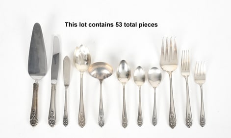 Set of International Silver Co. flatware in "Queen's Lace" Pattern