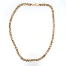14K Gold Braided Necklace