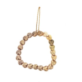 Estate 14K Yellow gold Repousse Heart Bracelet