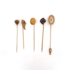 Group of Five Antique Stick Pins