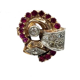 circa 1940 Ruby and Diamond Ring