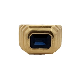 14K Gold Sapphire Mens Ring