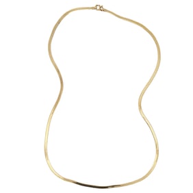 Five 10K yellow gold Herringbone Chains