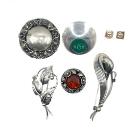 Six piece N.E. From Denmark Pin Earring Ring Lot
