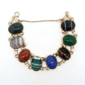 14K Yellow gold Scarab bracelet