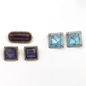 Two Sets of Antique 10K Gold Pins