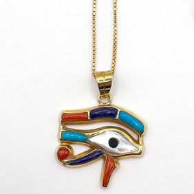 18K Egyptian Eye Necklace