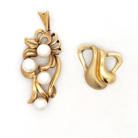 Two 14K Gold Pendants